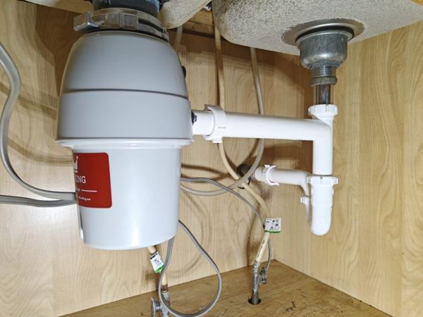 Garbage disposal and kitchen sink drain installation