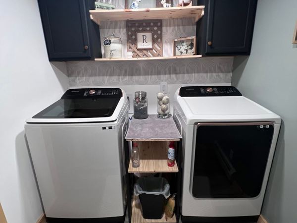 Laundry room washer and dryer hookup with new supply and drain, Hudson Valley NY